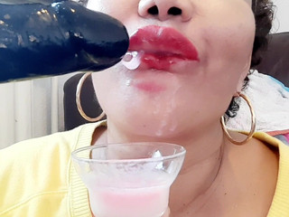 Ebony offers cum swallowing services here an example