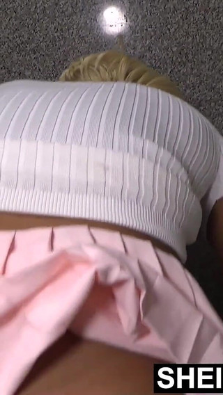 Pressuring Step Sister for Kinky Wet Pussy Fucking, Point of View Blowjob on Restroom Toilet, Debauched Taboo Sex in Pink Dress