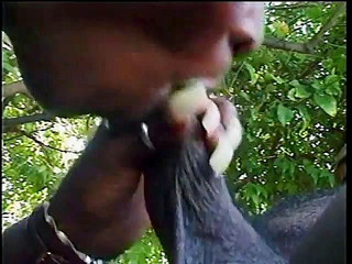 Horny black MILF gets on her knees and sucks the pool boy then fucks