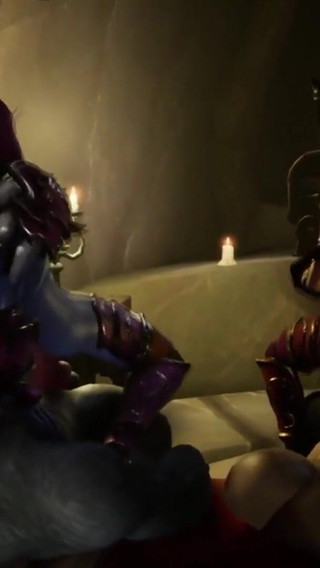 Two elves and two werewolves orgy gangbang