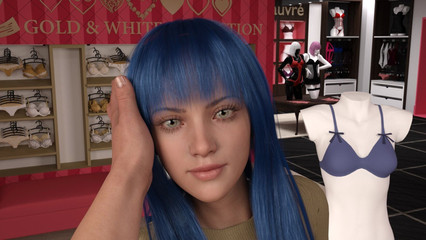 Helping My Perverted Girlfriend's Stepsister in Trial Room