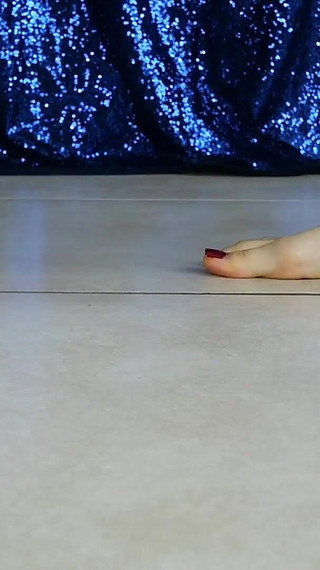 Smushed Harshly by My Classy Bare Feet in Red Toenail Polish Ita