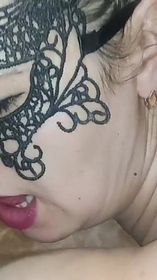 Blowjob in Bathroom in Black Mask
