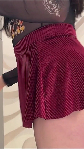 Hot Sexy Big Ass Brunette College Girl in Mini Skirt Takes Her Underwear off to Flash Her Meaty Tight Pussy