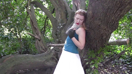 Outdoor masturbation with horny blonde slut