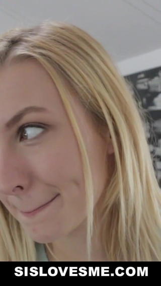 Blonde stepsis is eager to please her big dick stepbrother