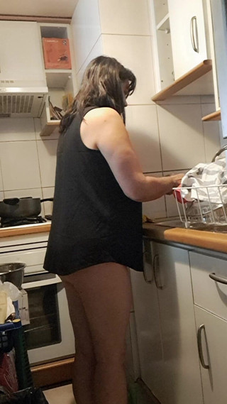MILF in Kitchen Working