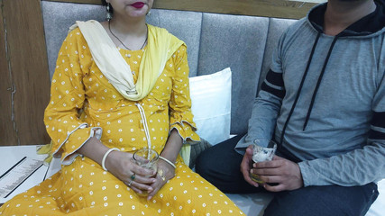 Indian Desi Friend's Stepmother Having Fun While Fingering Her White Pussy