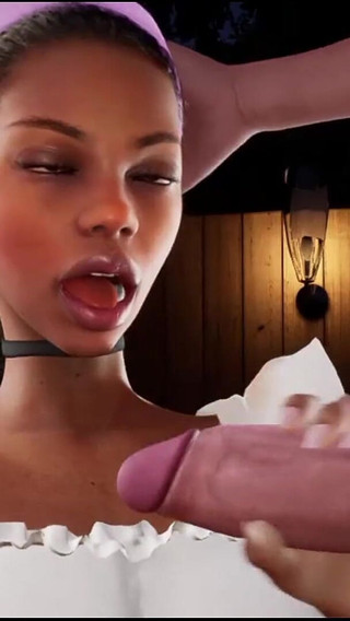 Ebony Latin Maid and Old Man