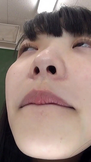 In the Empty Classroom, College Girl Soyo Higashiyama Covers the Lens with Snot After Sneezing, Then Licks It