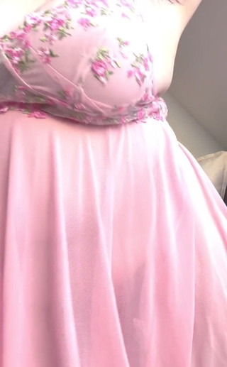 In a Pink Floral Nightie I Get on All Fours, Show You My Butt and More