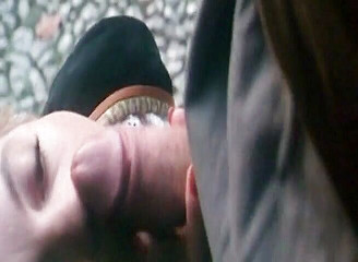 Cute blonde having hot sex outside