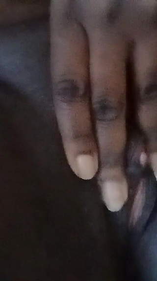 Horny Black Girl Playing with Her Pussy