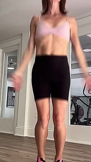 Skinny Fit Gym Girl Shows You Her Muscles and Works Out