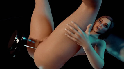 Busty girl has anal glass dildo 3D Porn