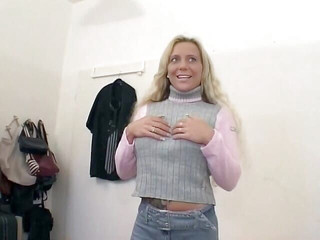 An Amazing Body Blonde From Germany Can't Fit This Monster Cock in Her Muff