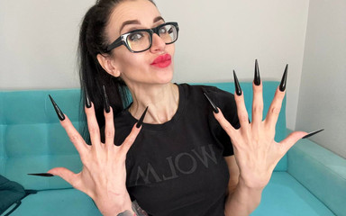 Finger Snapping, Long Fingers with Black Long Nails