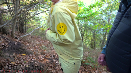 Amateur Couple Has Risky Outdoor Sex in the Forest -ends with Cum on Raincoat, Projectfundiary