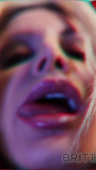 Sexy Blonde Brittany Andrews Pokes Her Pussy and Licks Her Big Tits!