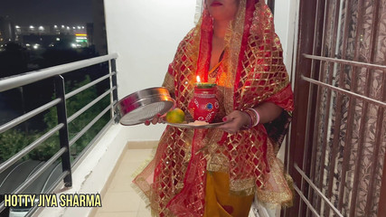 2023 Karva Chauth: Husband Gifts Thick Penis to Desi Wife (couple Sex)