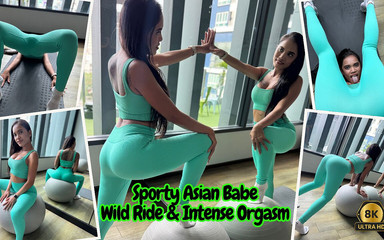 Sporty Asian Babe, Wild Ride & Intense Orgasm in 8k60fps VR