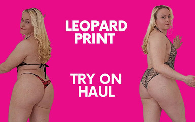 Leopard lingerie try on haul with Michellexm