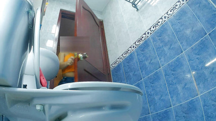 Camera in Office Bathroom Records Big Ass Secretary Pissing