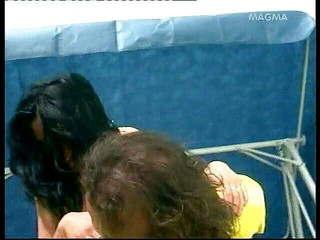 A gorgeous and shameless brunette is banged outdoor