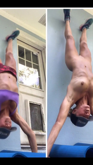 A Nude Vs Clothed Movement Study- the Handstand Push-ups:)